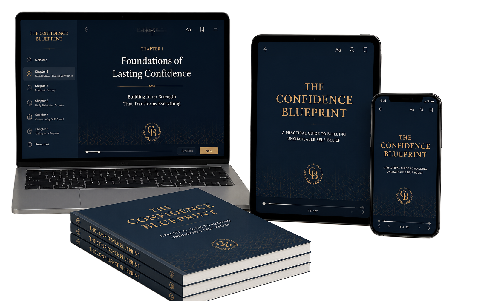 Mockup do material em notebook, tablet e celular